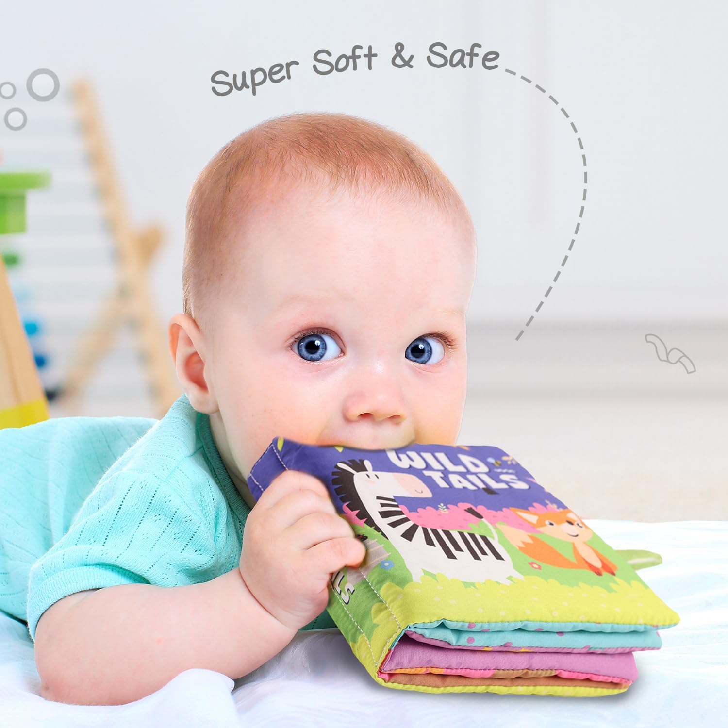 Creature baby’s FIRSTCRY INTELLIBABY Wild Tails Sensory Cloth Book for 0+ Months